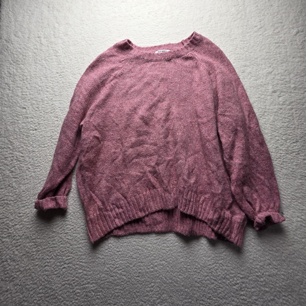 Old Navy Sweater Womens 2XL Pink Crew Neck Long Sleeve Wool Blend Knit Pullover